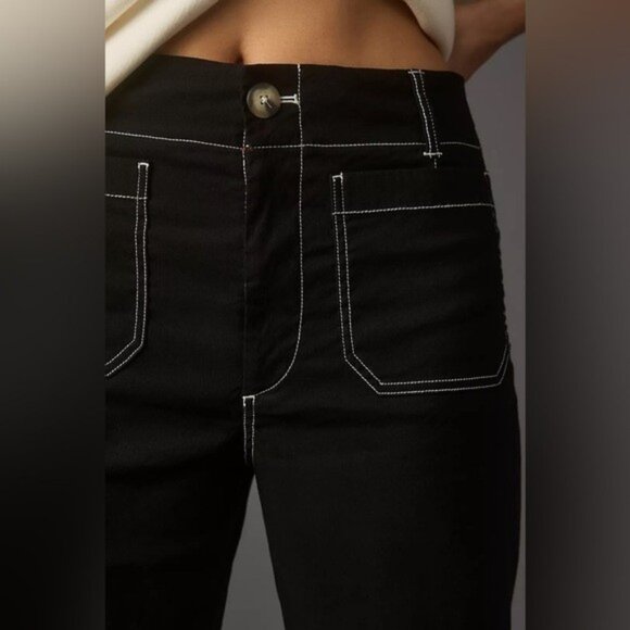 NWT Size 26- The Colette Crop Wide-Leg Pants by Maeve: Contrast-Stitch Edition - Picture 2 of 16